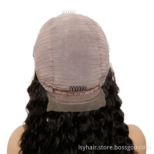 Transparent Thin Fim 13x4 Hd Fine Swiss  Pre Plucked Brazilian Deep curl  Lace Frontal Human Hair Wigs